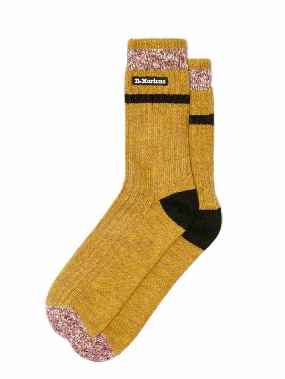 Dr. Martens Yellow Black Marled Organic Crew Socks
